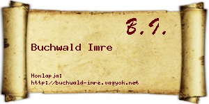 Buchwald Imre névjegykártya